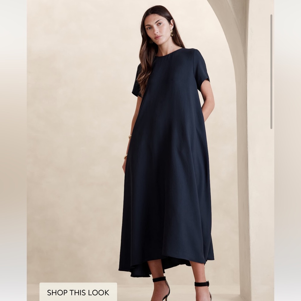 Banana Republic Aurelia Crepe Maxi Dress Size M